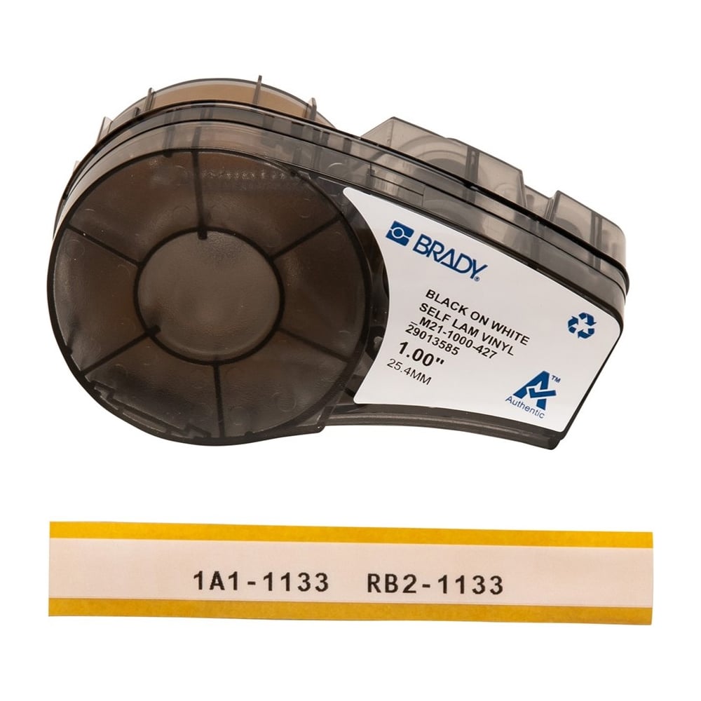 Изображение товара Самоламинирующийся кабельный маркер BRADY M21-1000-427 25.4 мм 4.3 м винил черный на белом Изображение товара Самоламинирующийся кабельный маркер BRADY M21-1000-427 25.4 мм 4.3 м винил черный на белом