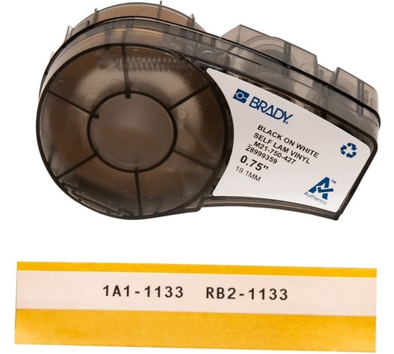 Изображение товара Самоламинирующиеся кабельные маркеры M21-750-427, 19.05 мм/4.3 м, винил, черный на белом BRADY brd110927