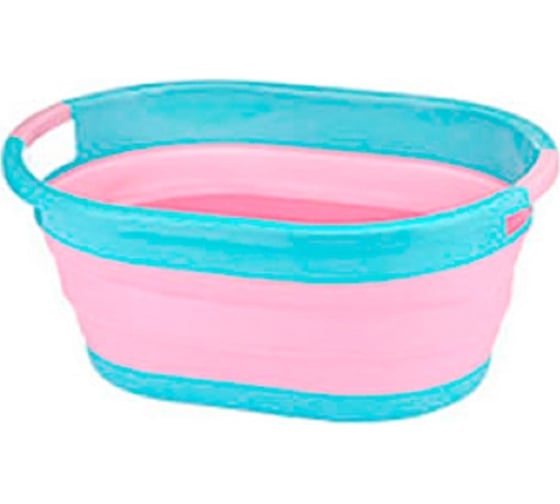 Изображение товара Складной тазик SL силиконовый SM-PR139/PK (розовый, 39 литров) SanTrade 4514