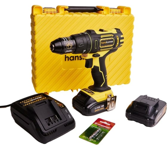 Изображение товара Аккумуляторная дрель-шуруповерт Hanskonner HCD1838R