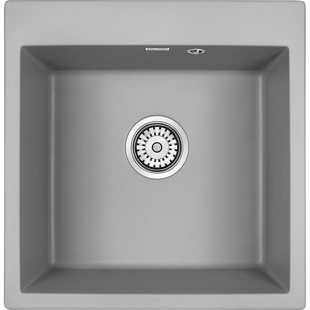 Изображение товара Гранитная мойка Paulmark KANTE 50 серый металлик, 510x520 мм, врезная