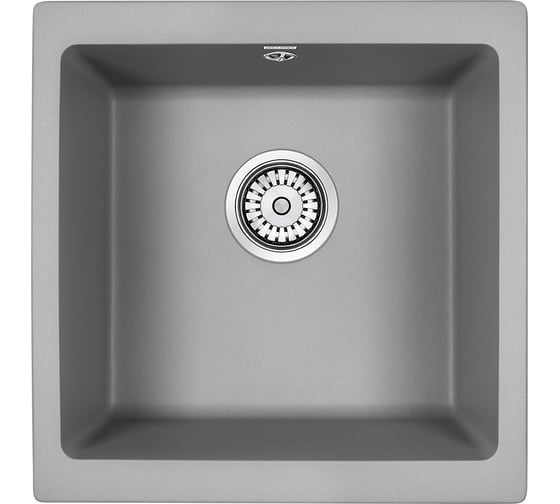 Изображение товара Гранитная мойка Paulmark GERA 50 серый металлик, подстольный монтаж PM104546-GRM