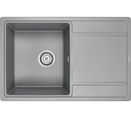 Изображение товара Гранитная мойка Paulmark FLUGEN 50-780 серый металлик, 780x500 мм PM217850-GRM