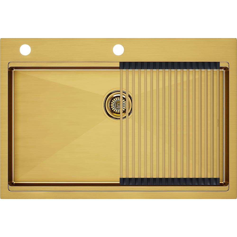 Изображение товара Мойка из нержавеющей стали Paulmark VAST-PRO брашированное золото 750x510 мм