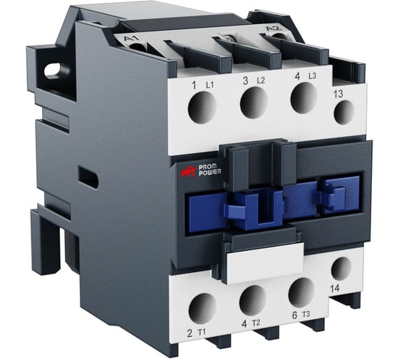 Изображение товара Контактор Prompower ac jlc1-d32-01 (ac220), 32a, 3 полюса, доп контакт 1нз, напряжение катушки 220vac JLC1D3201AC220