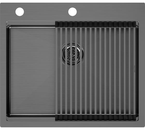 Изображение товара Кухонная мойка Paulmark KRONER-PRO 59, вороненая сталь, 590х510мм, PM705951-GM