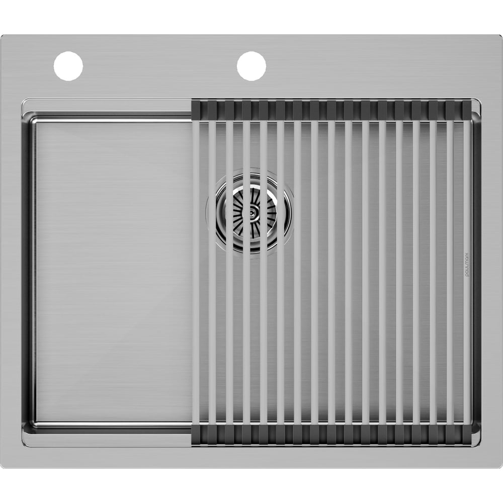 Изображение товара Кухонная мойка Paulmark KRONER-PRO 59, брашированная нержавеющая сталь, 590х510мм, PM705951-BS