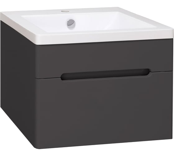 Изображение товара Тумба Runo Парма 60 графит 1 ящик подвесная под умывальник Omega 60 00-00001428