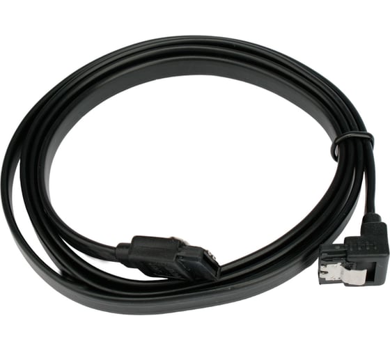 Изображение товара Интерфейсный кабель Cablexpert sata, sata3 7pin/7pin, 100см,мет.защелка,черн,пакет, CC-SATAM-DATA90-BL-100CM