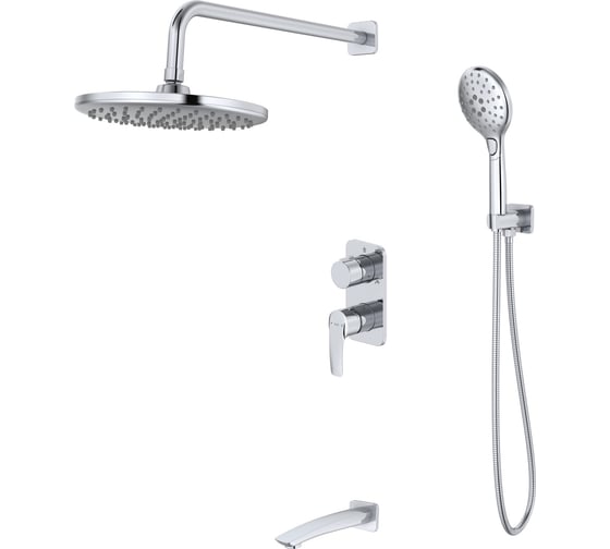 Изображение товара Душевая система скрытого монтажа с тропическим душем, ручным душем и изливом IDDIS Ray RAYSB03i68