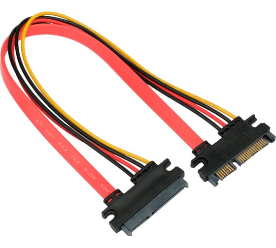 Изображение товара Кабель-удлинитель Cablexpert sata 7+15pin, 30см,медный проводник, пакет, CC-SATAMF-715-30CM