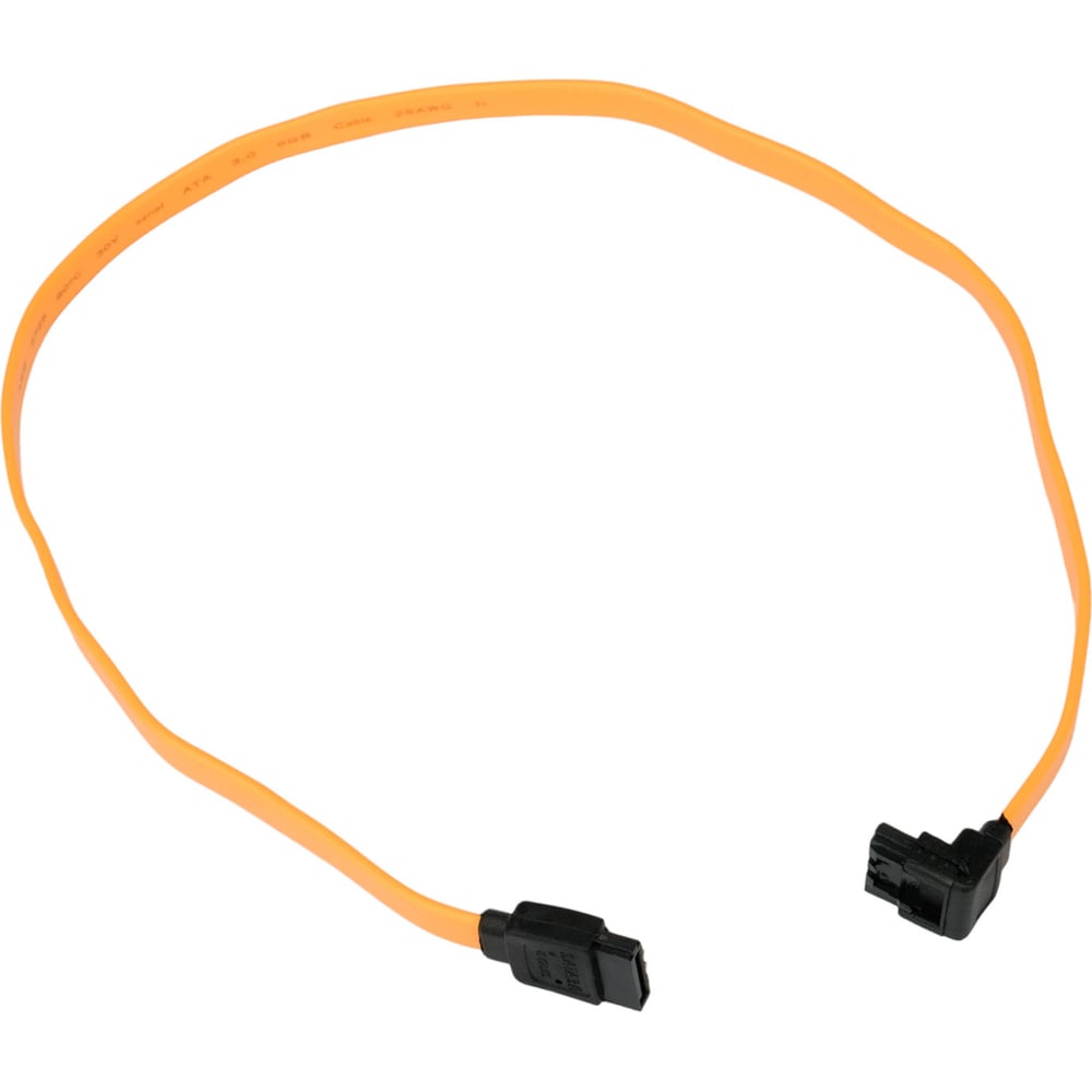 Изображение товара Интерфейсный кабель Cablexpert SATA 50см с угловыми разъемами желтого цвета