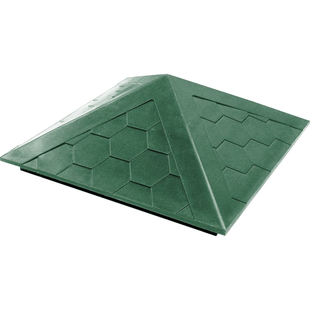 Изображение товара Колпак на столб NeoКомпозит 390x390 мм зеленый для забора и ограждений