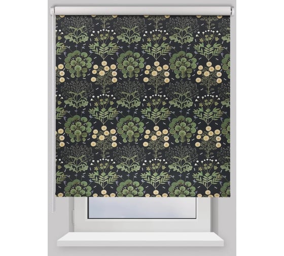 Изображение товара Рулонная штора PRAKTO BLACKOUT PRINT Черный чай 75x160 см, черный 9403219072