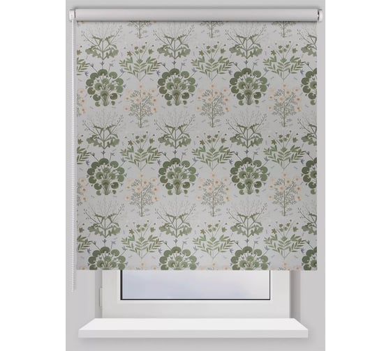 Изображение товара Рулонная штора PRAKTO BLACKOUT PRINT Зеленый чай 75x160 см, зеленый 9403219059