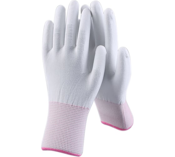 Изображение товара Рабочие перчатки с полиуретановым покрытием PARK белые, с высокой тактильной чувствительностью puw1, р-р l 106736