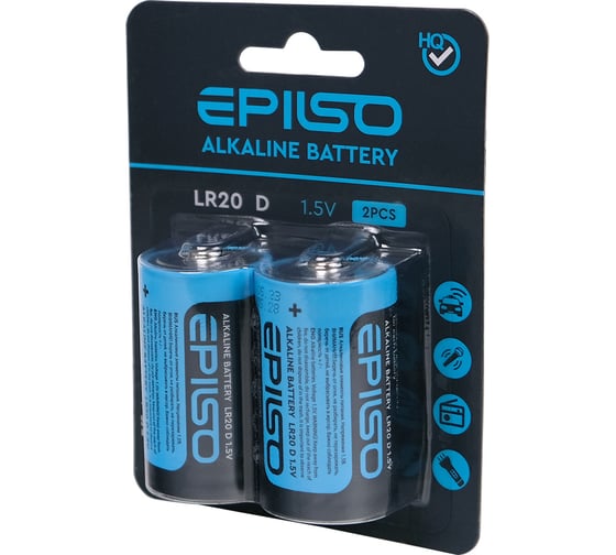 Изображение товара Элементы питания Epilso lr20/d 1.5v 2 шт на блистере EPB-LR20-2BC