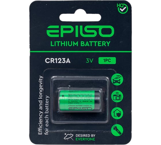 Изображение товара Элементы питания Epilso литиевый cr123a 1bc 3v EPB-CR123A-1BC