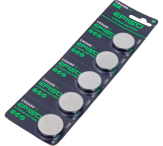Изображение товара Элементы питания Epilso литиевый cr2450 3v 5 шт на блистере EPB-CR2450-5BC