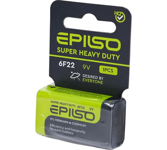 Изображение товара Элементы питания Epilso солевой крона 6f22 9v EPB-6F22-1SC
