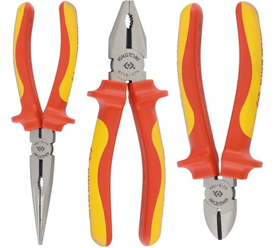 Изображение товара Набор диэлектрических пассатижей и бокорезов, 3 предмета  KING TONY 40603GP