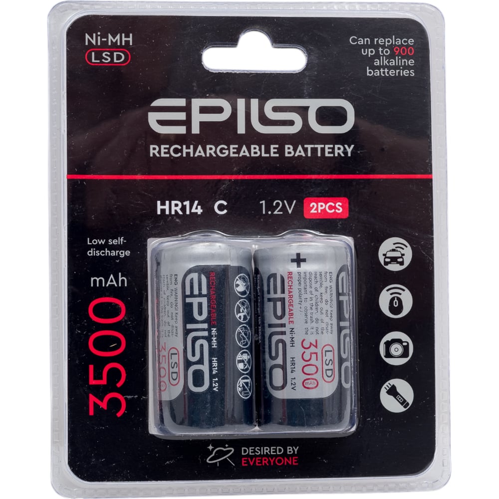 Изображение товара Аккумулятор Ni-Mh Epilso HR14 3500 мА*ч для устройств типа C