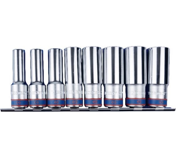 Изображение товара Набор глубоких торцевых головок 1/2", двенадцатигранные, 12-24 мм, 8 предметов KING TONY 4208MR11