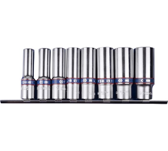 Изображение товара Набор глубоких торцевых головок 3/8", шестигранные, 8-19 мм, 8 предметов KING TONY 3508MR10