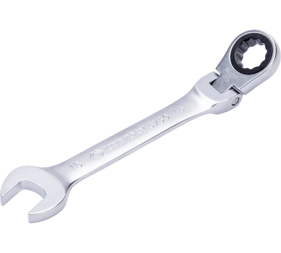 Изображение товара Трещоточный комбинированный ключ с шарниром, 15 мм KING TONY 373015M