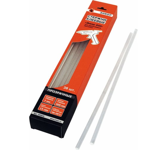 Изображение товара Стержни клеевые 7х300мм, 38шт Энкор 032 505032