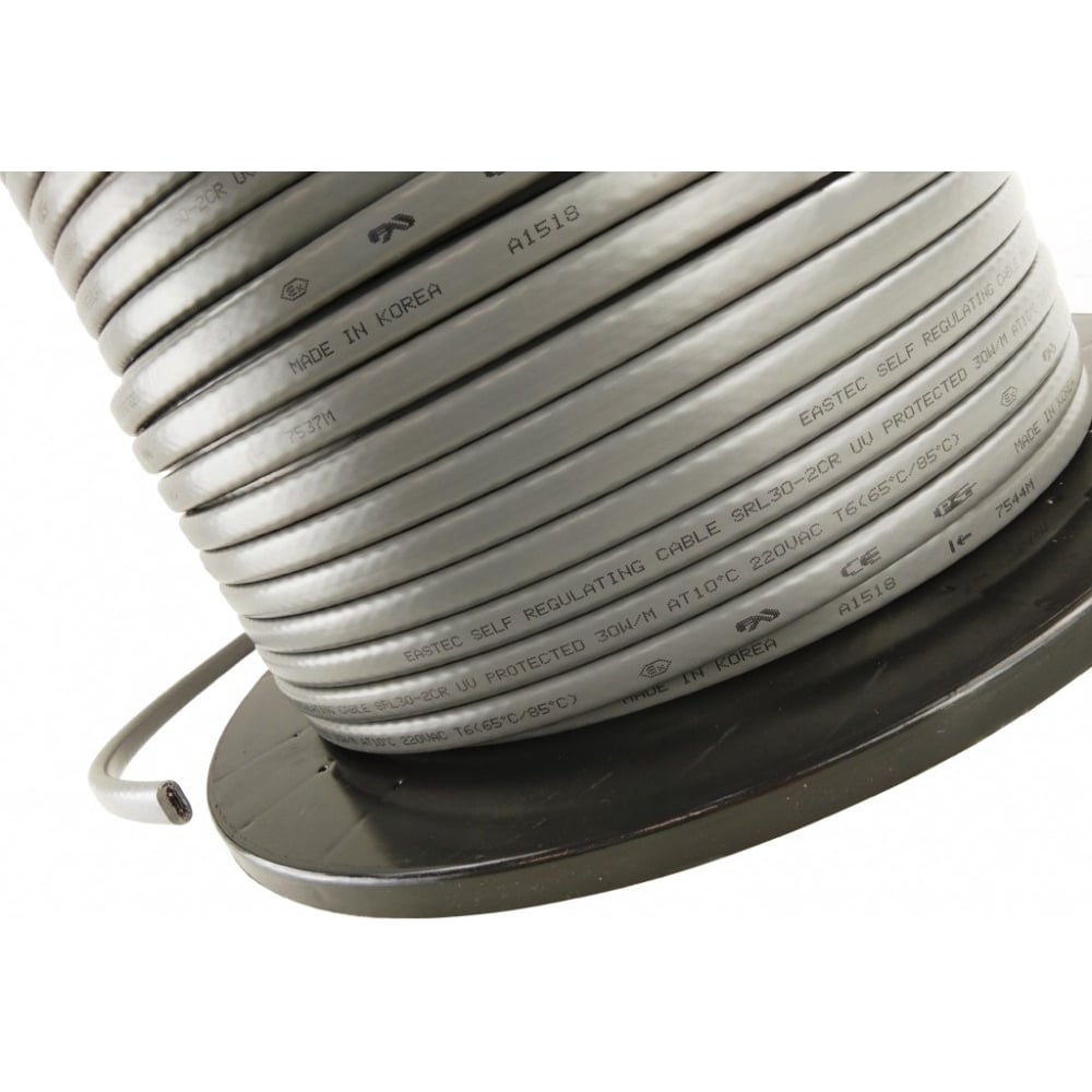 Изображение товара Греющий кабель для труб EASTEC SRL 30-2 CR 10 м саморегулирующийся водосток водопровод