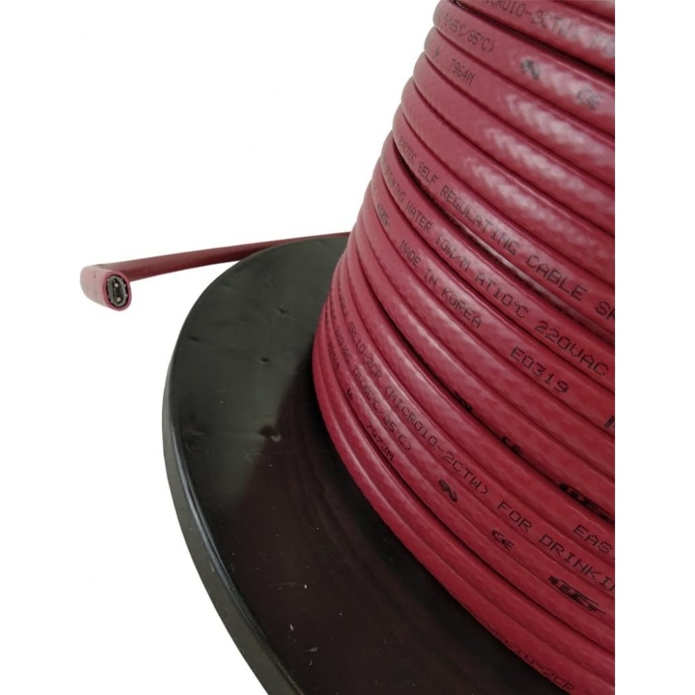 Изображение товара Саморегулирующийся греющий кабель EASTEC MICRO 10-CTW для труб с питьевой водой, 100 м