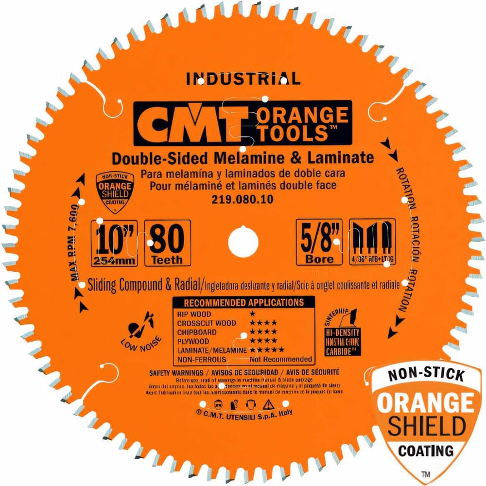 Изображение товара Диск пильный 254x30x3,0/2,5 Z=80 ATB+TCG CMT 219.080.10M для дерева шпона и ламината