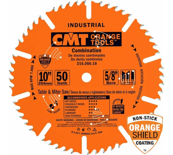 Изображение товара Диск пильный 254х3,2/2,2х30 Z=50 4ATB+1TCG CMT 215.050.10M