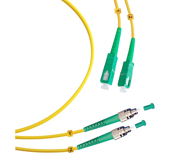 Изображение товара Оптический шнур Cabeus duplex fc/apc-sc/apc 9/125 sm 2м lszh FOP(d)-9-FC/APC-SC/APC-2m