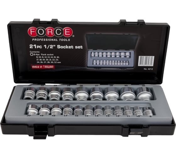 Изображение товара Набор головок 1/2" 21 шт. FORCE 4212