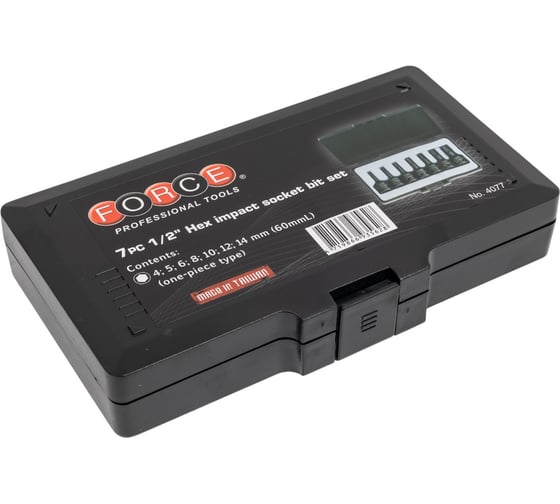 Изображение товара Набор головок 1/2" HEX для пневмоинструмента, 7 шт. FORCE 4077