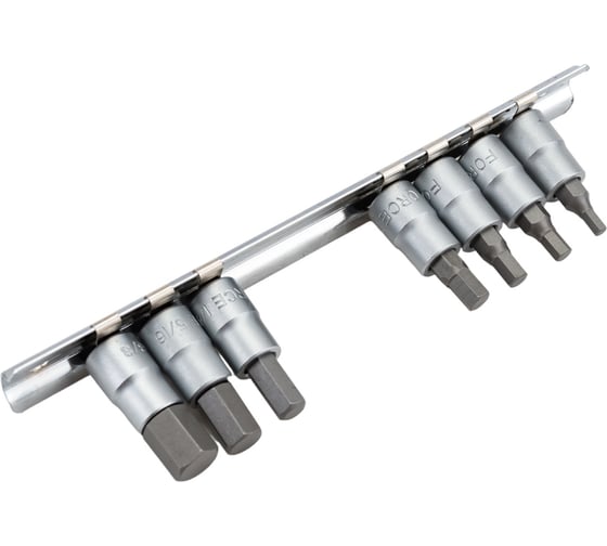 Изображение товара Набор дюймовых коротких головок-бит 1/4", 7 шт. FORCE 2073S