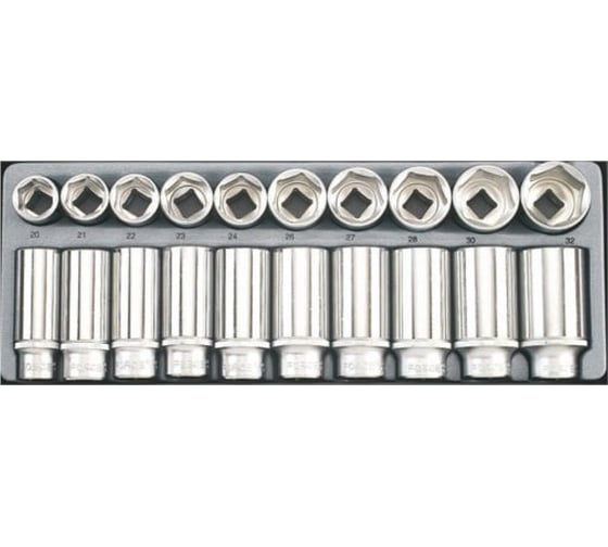 Изображение товара Набор коротких и длинных 6-гранных головок 1/2", 20 шт. FORCE T4203