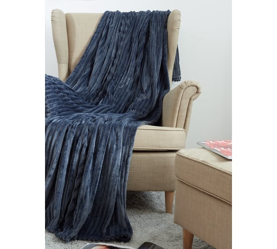 Изображение товара Покрывало-плед Guten Morgen Велсофт, Жаккардовый, Черничные ночи, 150x200 см ПКфл-19-4104-150-200