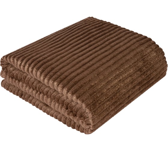 Изображение товара Покрывало-плед Guten Morgen Велсофт, Жаккардовый, Роскошь коричневый/золото, 150x200 см ПФР-кор/зол-150-200