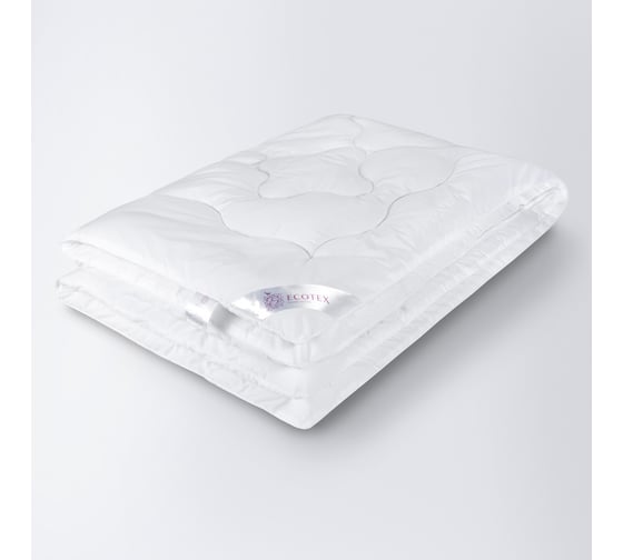 Изображение товара Одеяло Ecotex Валенсия всесезонное, стеганое, наполнитель Fiber, чехол поликотон 80% хлопок, 1.5 спальное ОВ1 4680088202518