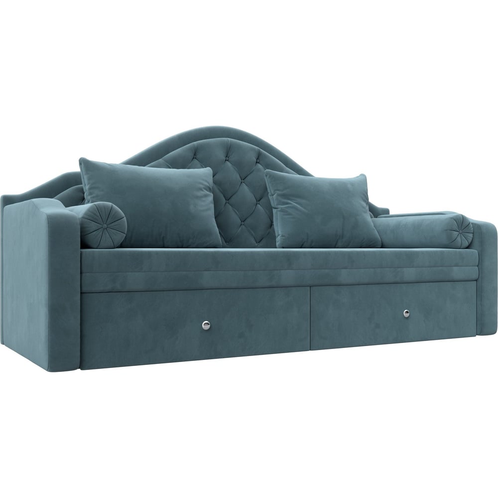 Изображение товара Прямой диван софа Сойер Лига диванов 100574 стиль модерн велюр бирюзовый