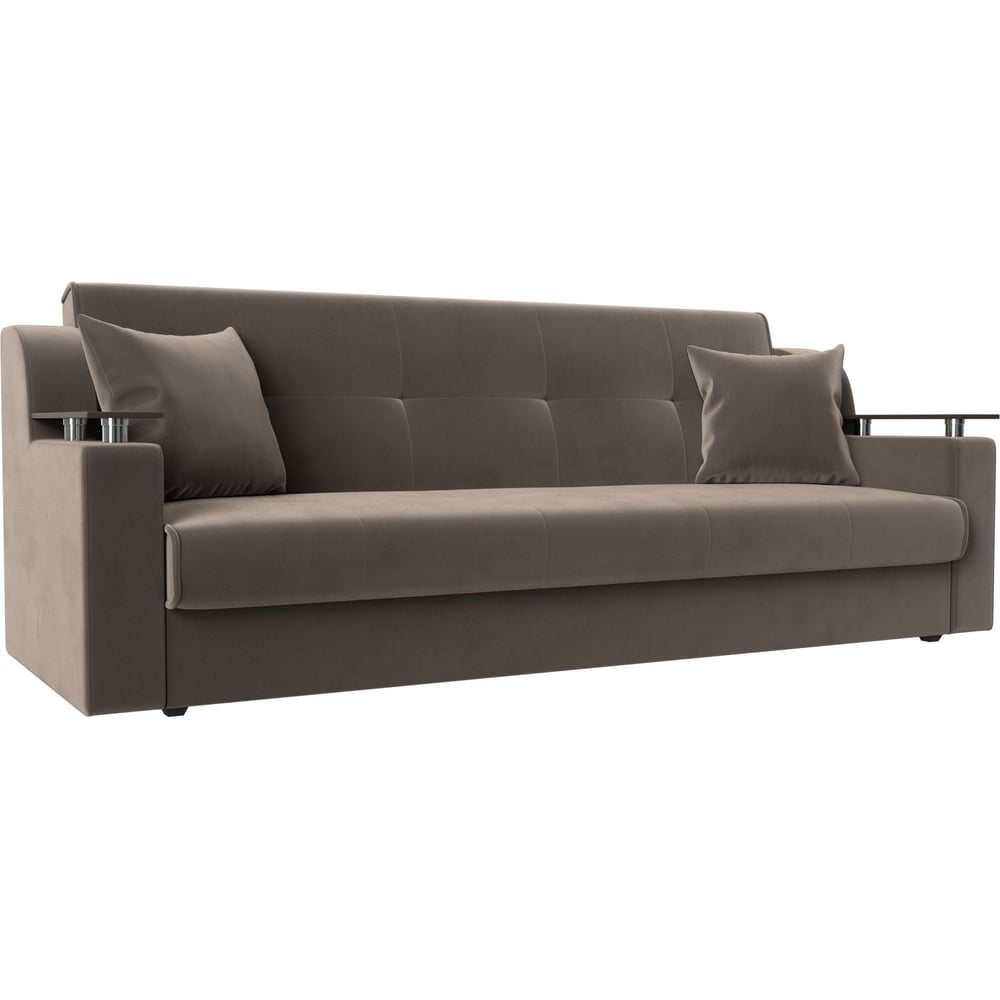 Изображение товара Диван-книжка Сенатор Лига диванов классика велюр коричневый 2100х850х900 мм