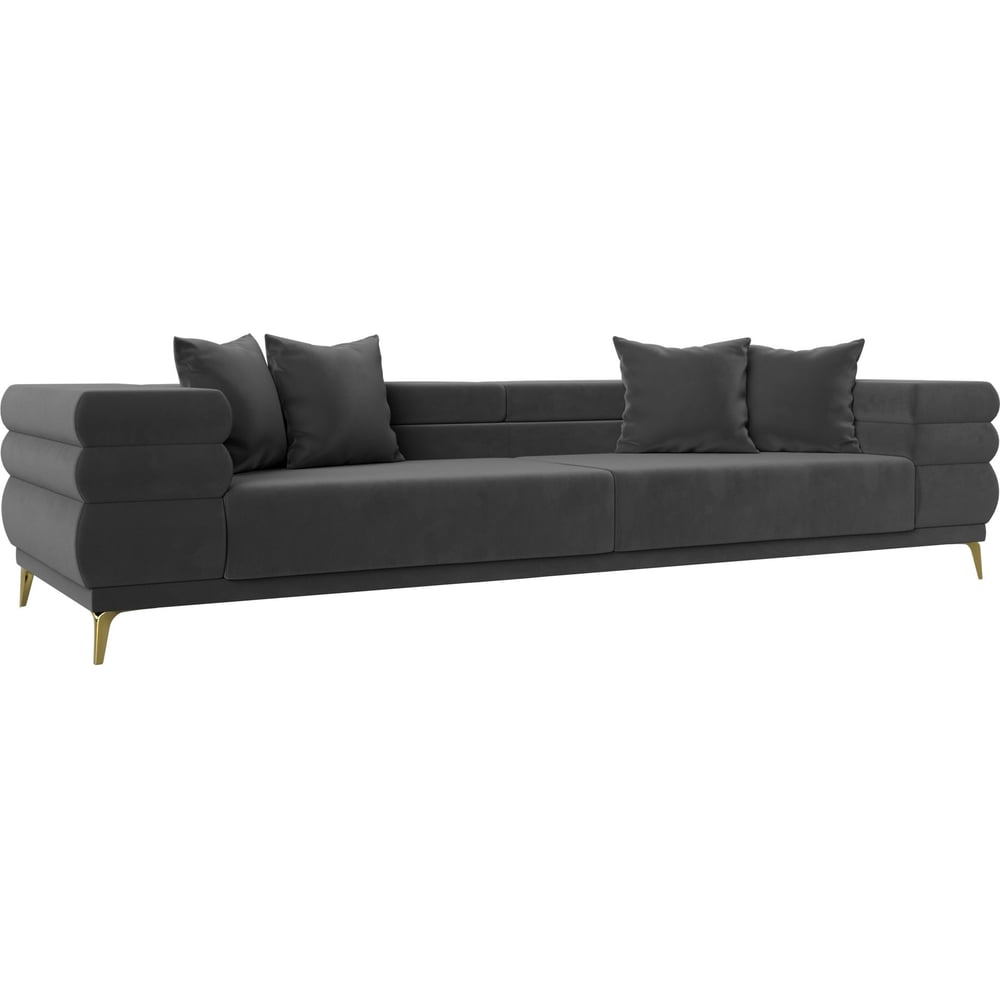 Изображение товара Современный прямой диван Лига-021 Лига диванов серый велюр