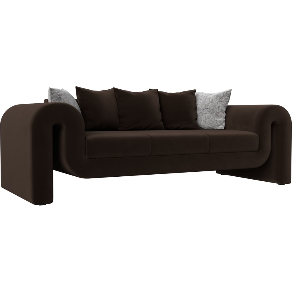 Изображение товара Прямой диван Волна Лига диванов 115619 современный комфорт коричневый