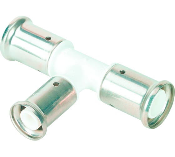 Изображение товара Переходный уменьшенный в центре тройник Henco ПВДФ пресс белый, 20x16x20 HE 10PKW-201620