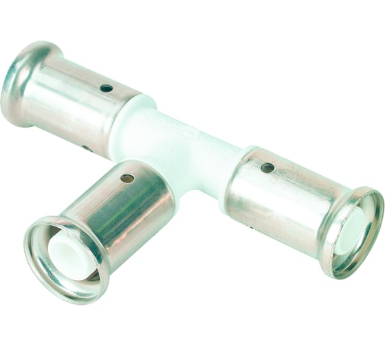 Изображение товара Равнопроходный тройник Henco ПВДФ пресс белый, 16x16x16 HE 9PKW-161616