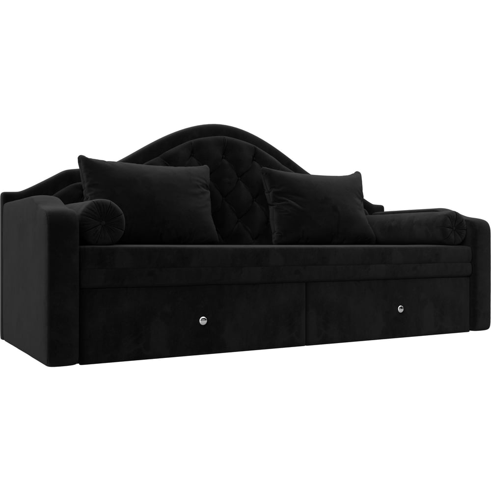 Изображение товара Прямой диван софа Сойер Лига диванов 100579, раскладной, черный, модерн стиль