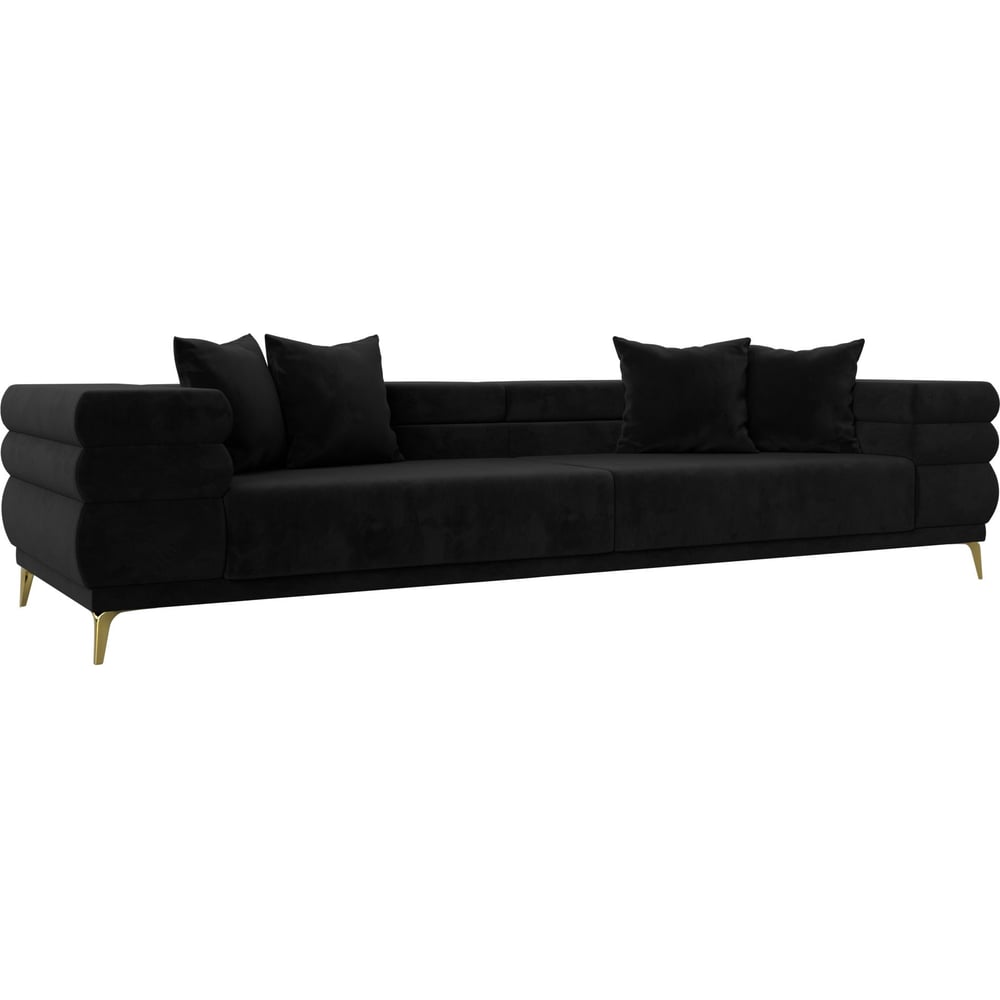 Изображение товара Прямой диван Лига-021 Лига диванов черный велюр 3 места